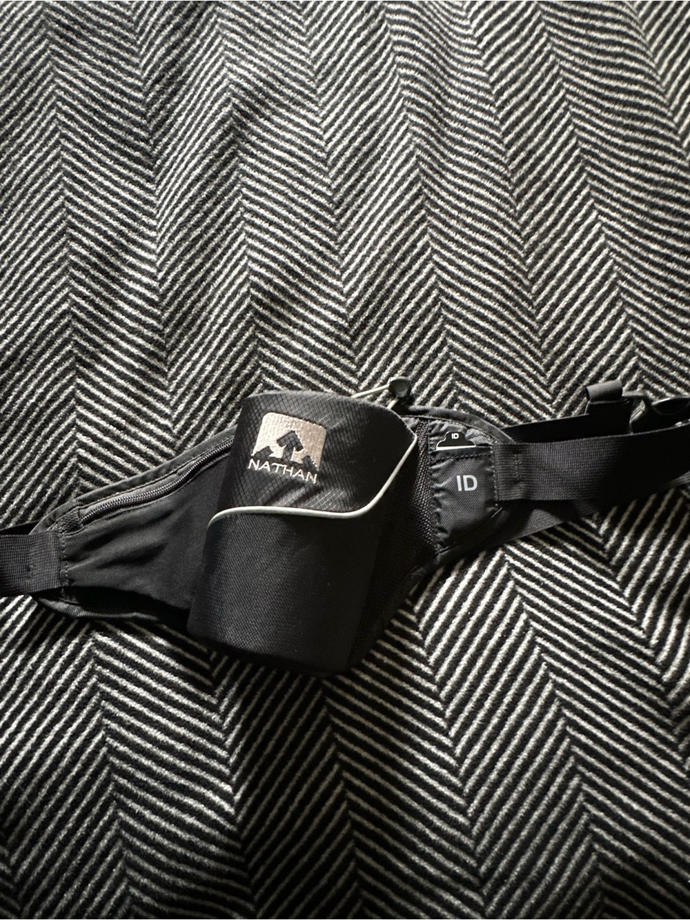 Nathan Black Running Waist Pack with Reflective Trim